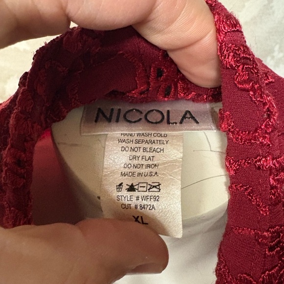 Vintage Elegant Red Lace Women's Top - Picture 4 of 6